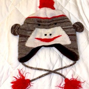 Boys sock monkey beanie